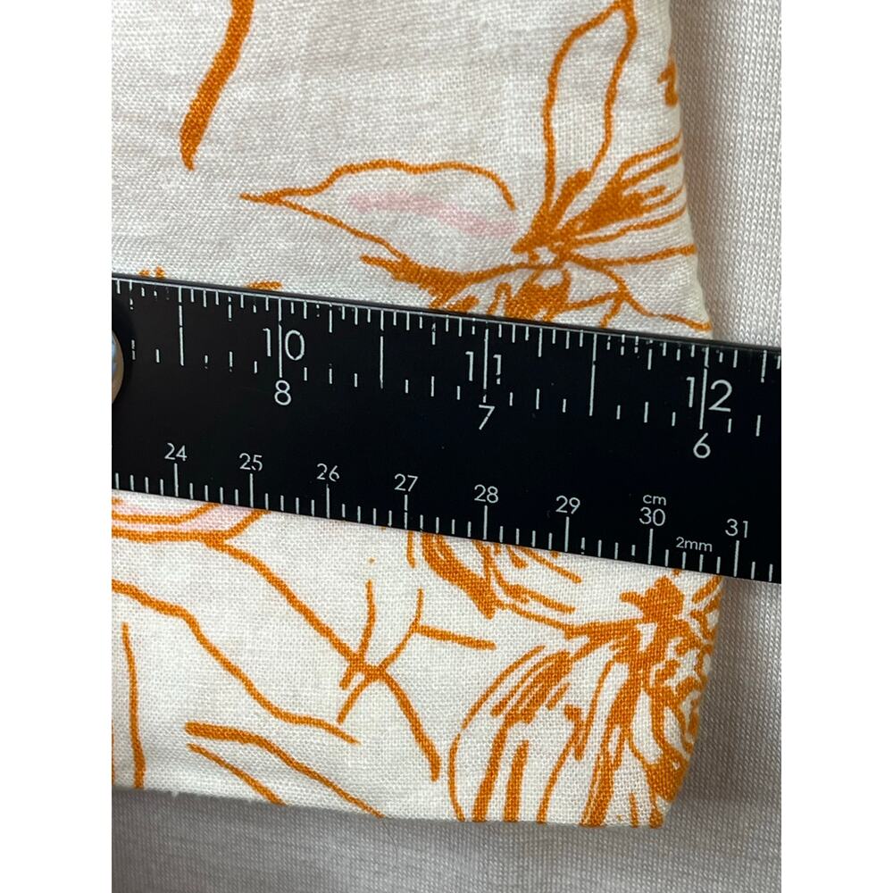 Joie linen blend wide leg pull on floral pants, cream/orange, size S, EUC - Picture 8 of 8